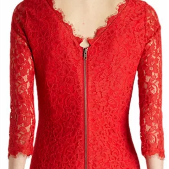 DVF Zarita red lace dress size 6 worn once - Picture 2 of 7
